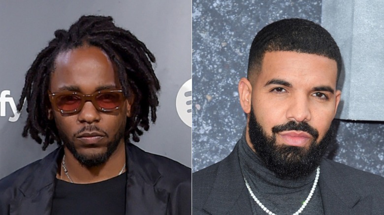 Kendrick Lamar and Drake side by side