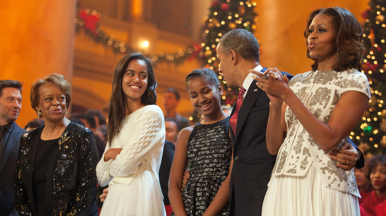 Marian Robinson with the Obama family