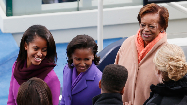 Marian Robinson with Sasha and Malia Obama