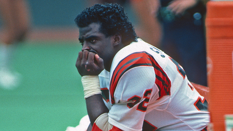 Stanley Wilson sitting on the bench