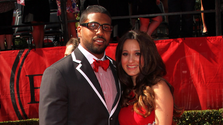 Arian Foster and Romina Lombardo Foster smiling