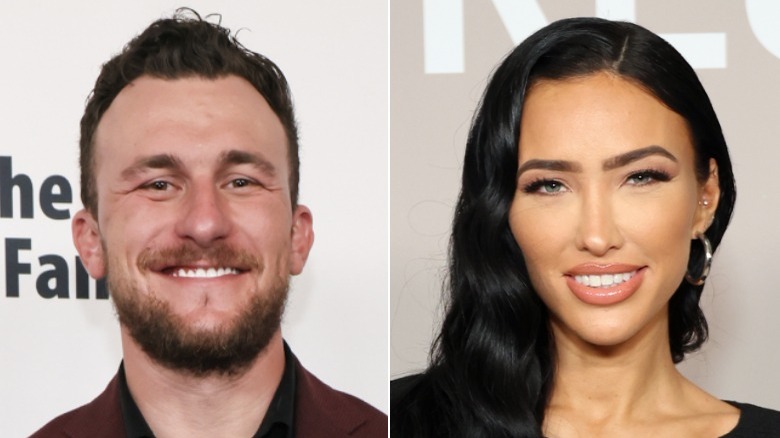 Johnny Manziel and Bre Tiesi smiling