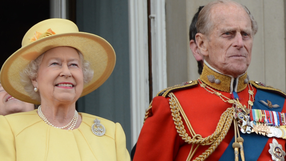 Queen Elizabeth and Prince Philip at event 