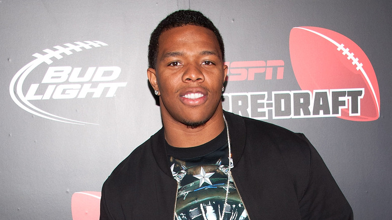 Ray Rice in a black jacket