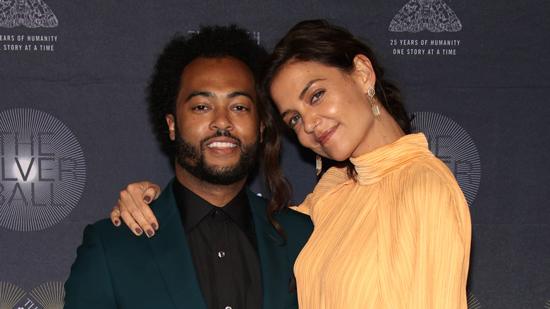 Katie Holmes and Bobby Wooten III smiling together