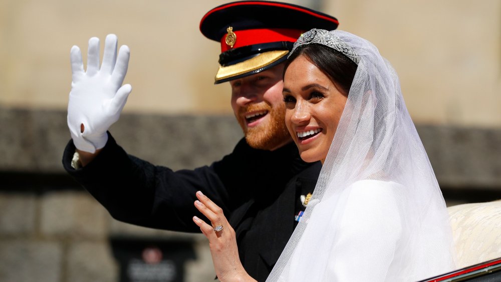 Prince Harry and Meghan Markle on her wedding day