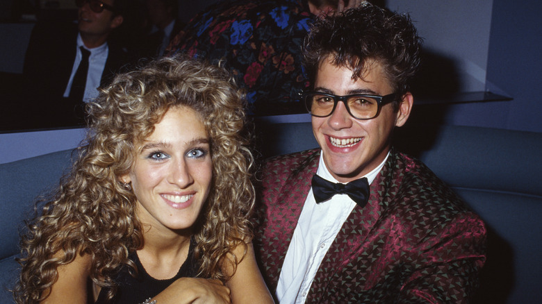 Sarah Jessica Parker and Robert Downey Jr. sit next to each other