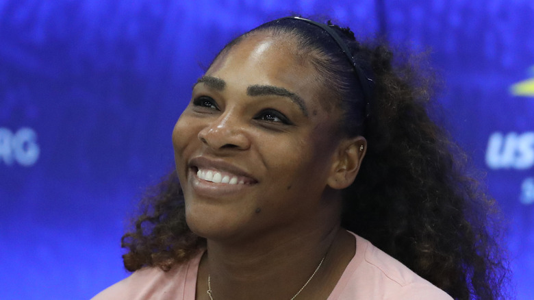 Serena Williams smiling at the US Open