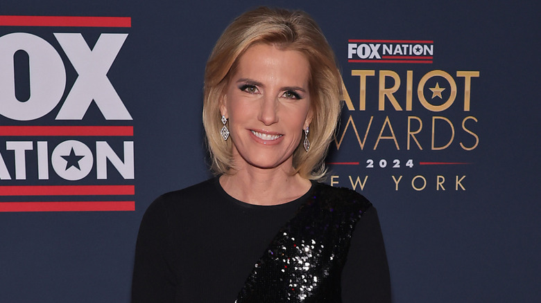 Laura Ingraham posing on the red carpet for the 2024 Patriot Awards.