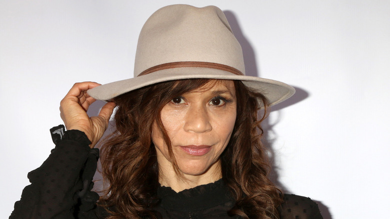 Rosie Perez wearing hat