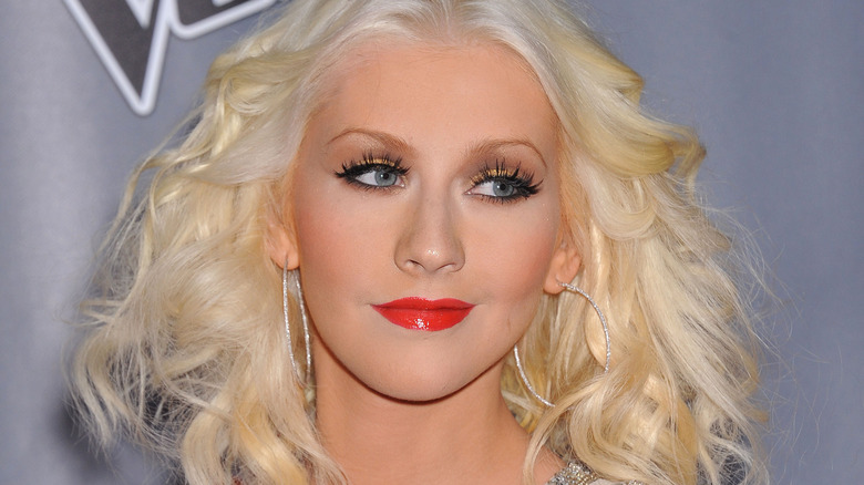 Christina Aguilera on The Voice red carpet