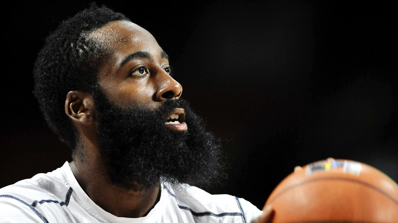 James Harden ready to shoot a basketball