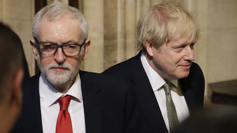 Jeremy Corbyn and Boris Johnson posing 