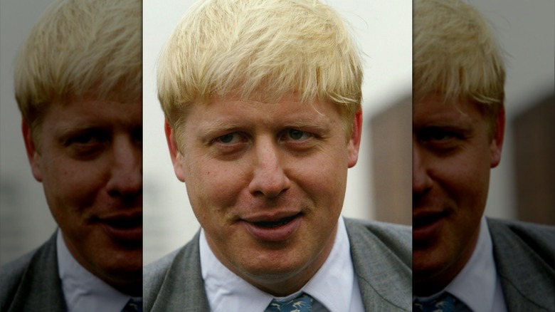 Boris Johnson smirking