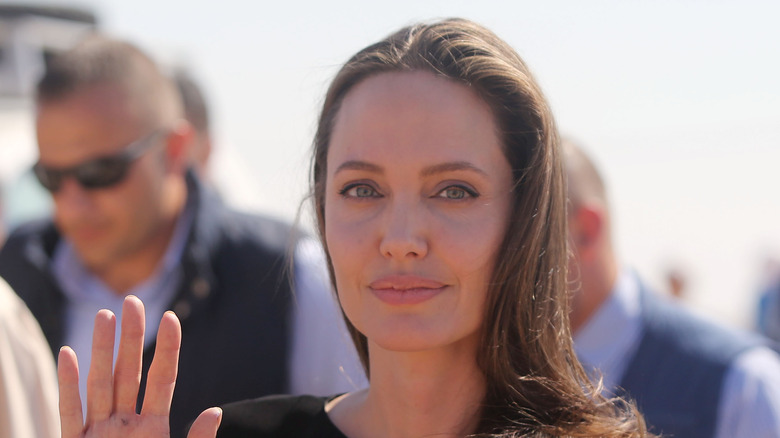 Angelina Jolie at a refugee camp in September 2016