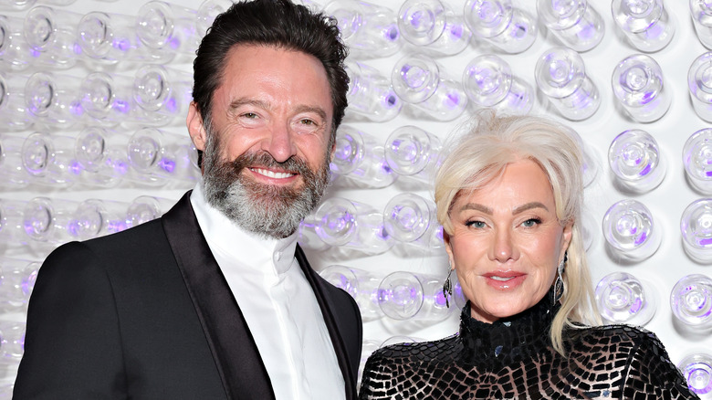 Hugh Jackman and Deborra-Lee Furness on a red carpet