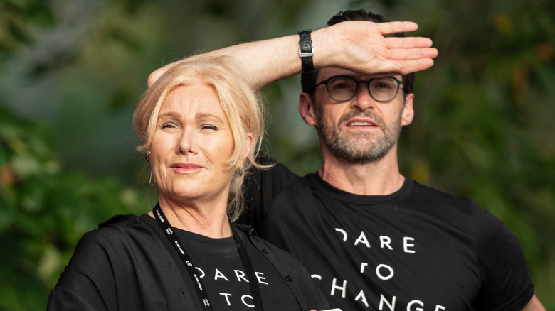 Hugh Jackman and Deborra-Lee Furness in Central Park