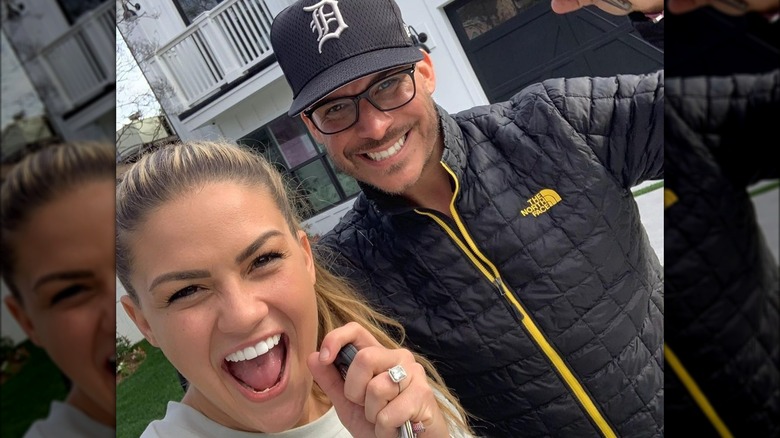 Brittany Cartwright and Jax Taylor pose together with house keys