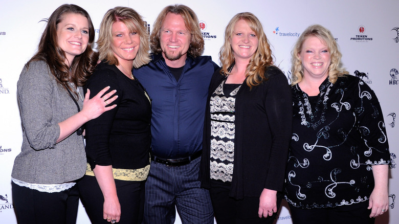 Kody Brown with his all of his wives on red carpet