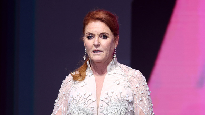 Sarah Ferguson onstage at gala in Monte Carlo