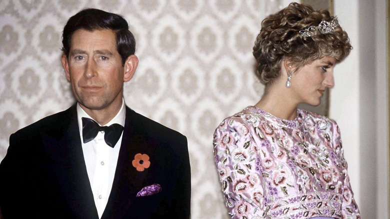 Prince Charles and Princess Diana posing