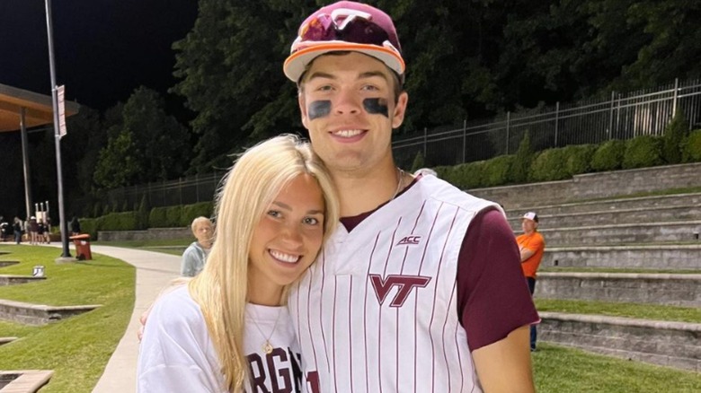 Katie Feeney and Jack Hurley smiling in park