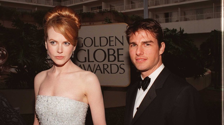 Nicole Kidman updo silver dress Tom Cruise tuxedo