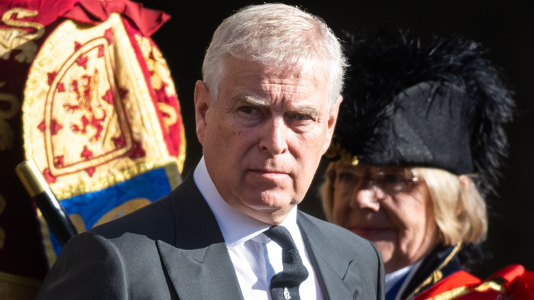 Prince Andrew leaving St. Giles Cathedral