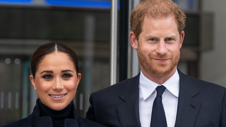 Meghan Markle and Prince Harry smiling