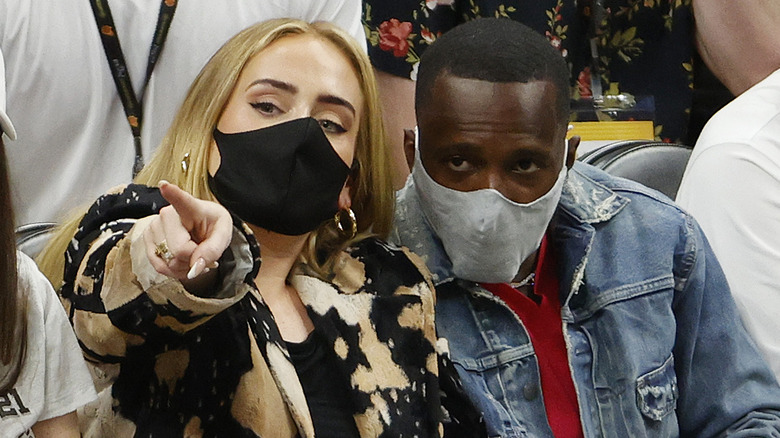 Adele and Rich Paul at a game