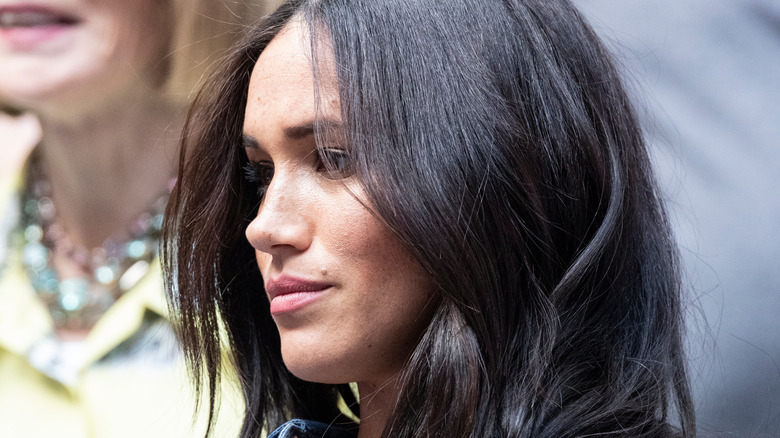 Meghan Markle looking serious