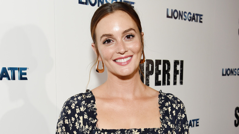 Leighton Meester smiling at an event