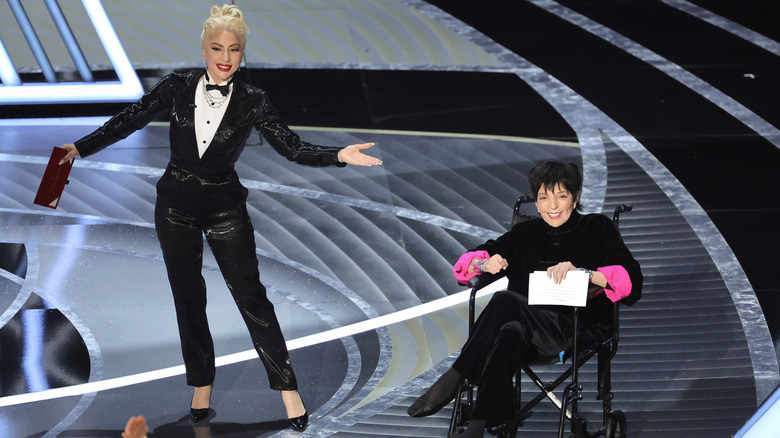 Lady Gaga introducing Liza Minnelli at the Oscars