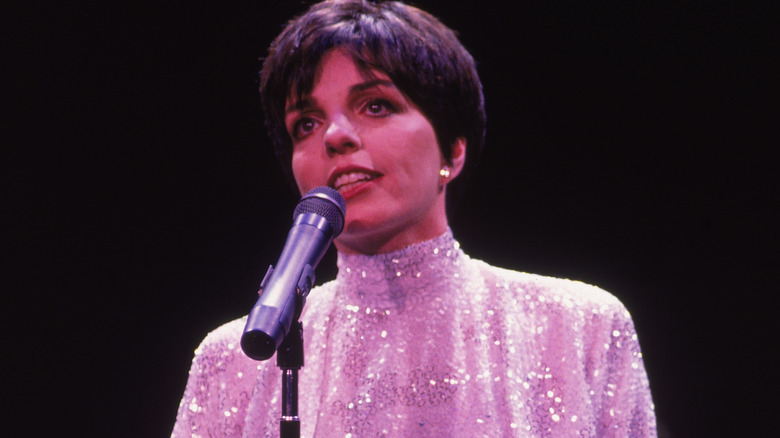 Liza Minnelli performing in sequins