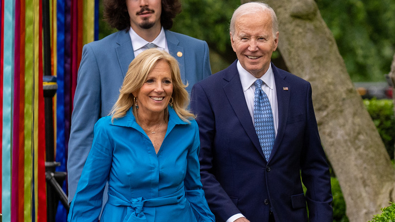 Jill and Joe Biden smiling