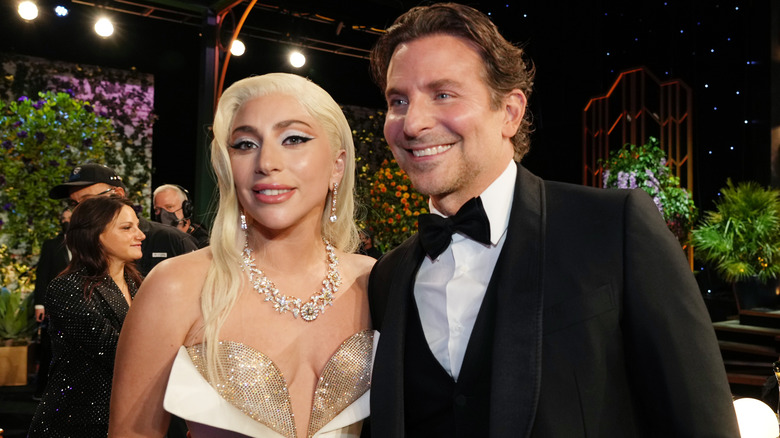 Bradley Cooper, Lady Gaga smiling