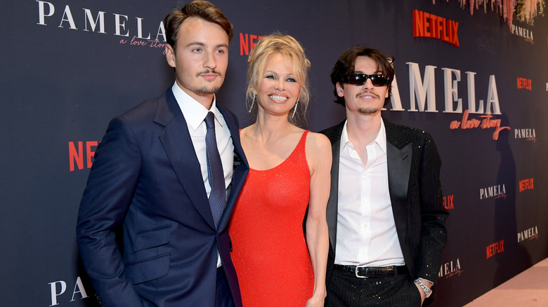 Brandon Thomas Lee Pamela Anderson Dylan Lee Netflix red carpet