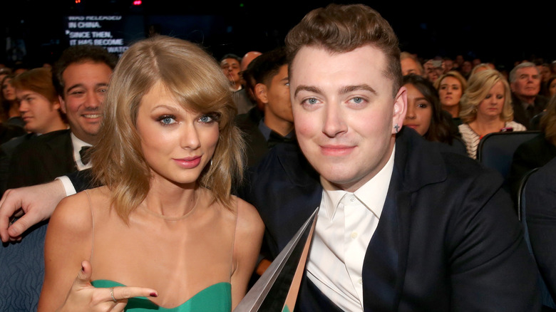 Sam Smith and Taylor Swift crowd