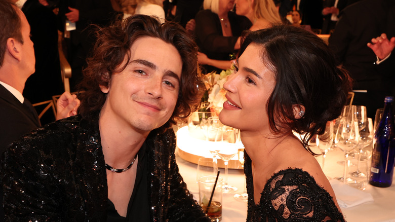 Timothée Chalamet and Kylie Jenner at the Golden Globes