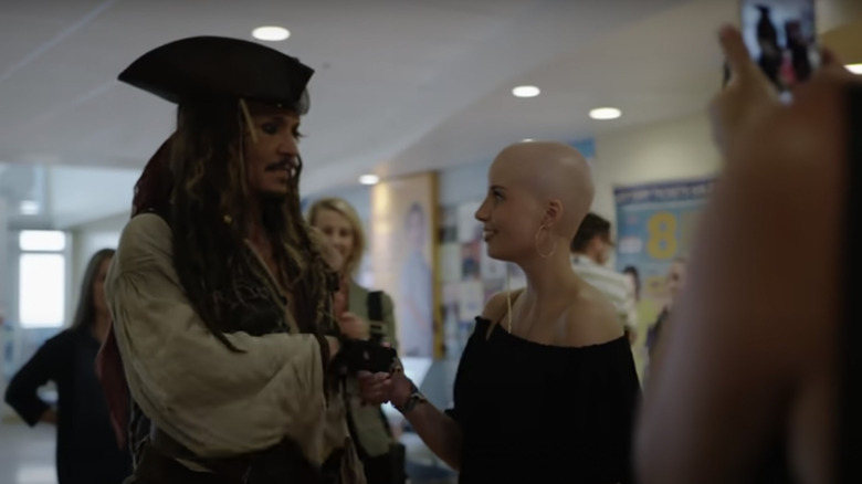 Johnny Depp as Jack Sparrow with cancer patient