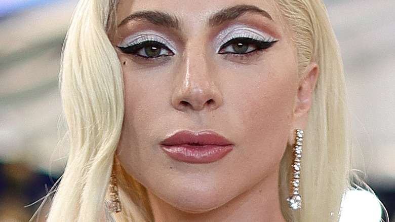 Lady Gaga with platinum blonde hair