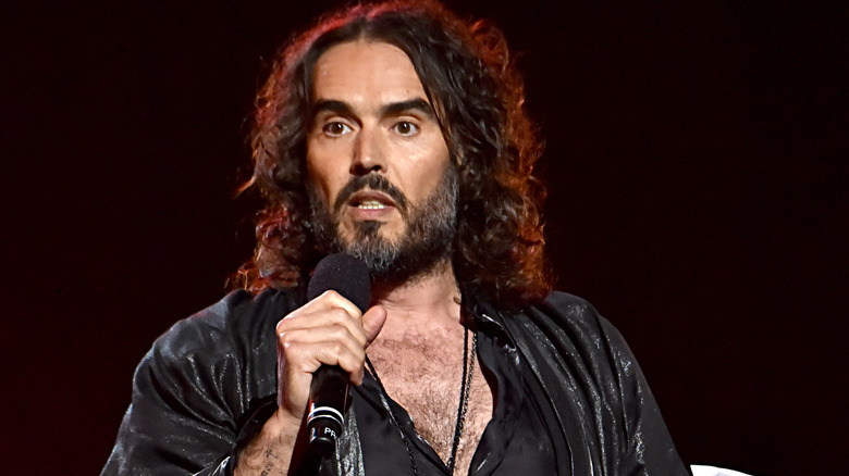 Russell Brand black outfit