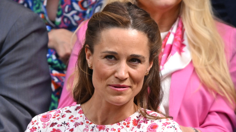 Pippa Middleton looking on from the Royal box at The Championships Wimbledon 2024