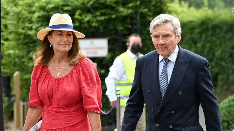 Carole and Michael Middleton walk