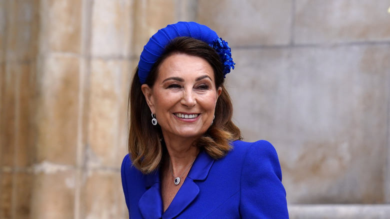 Carole Middleton in blue outfit