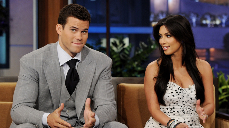 Kris Humphries and Kim Kardashian sitting down