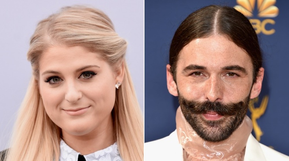 Meghan Trainor and Jonathan Van Ness smiling 