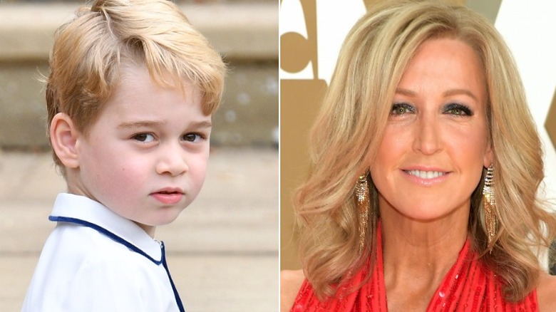 Prince George and Lara Spencer looking at the camera