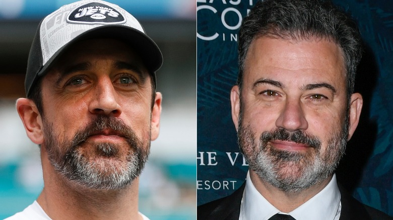 Aaron Rodgers Jimmy Kimmel side by side