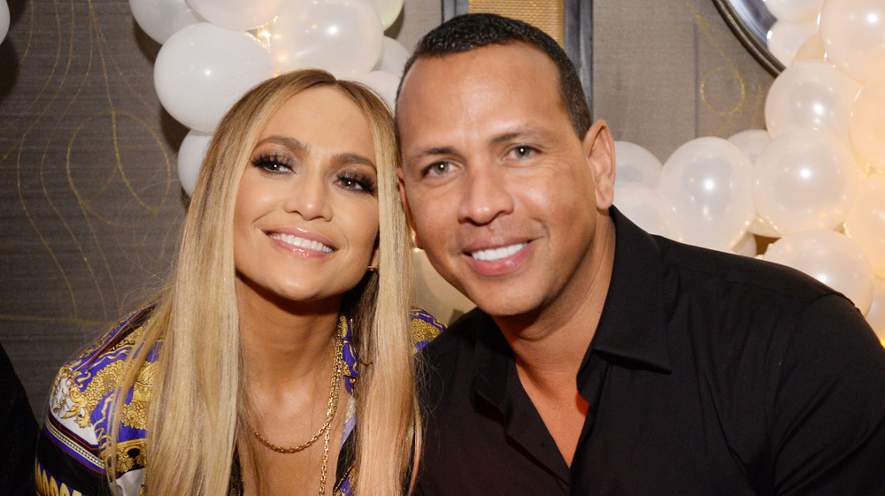 Jennifer Lopez and Alex Rodriguez smiling together